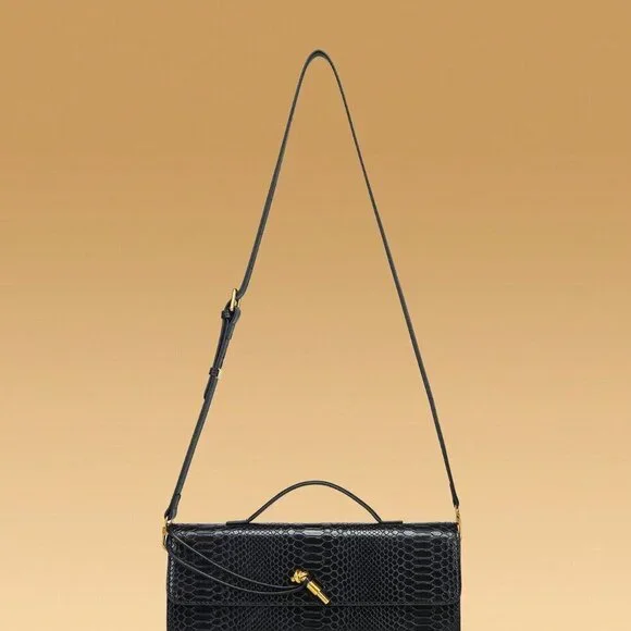 Black Preppy Women's Envelope Handbag - Picture 7 of 8